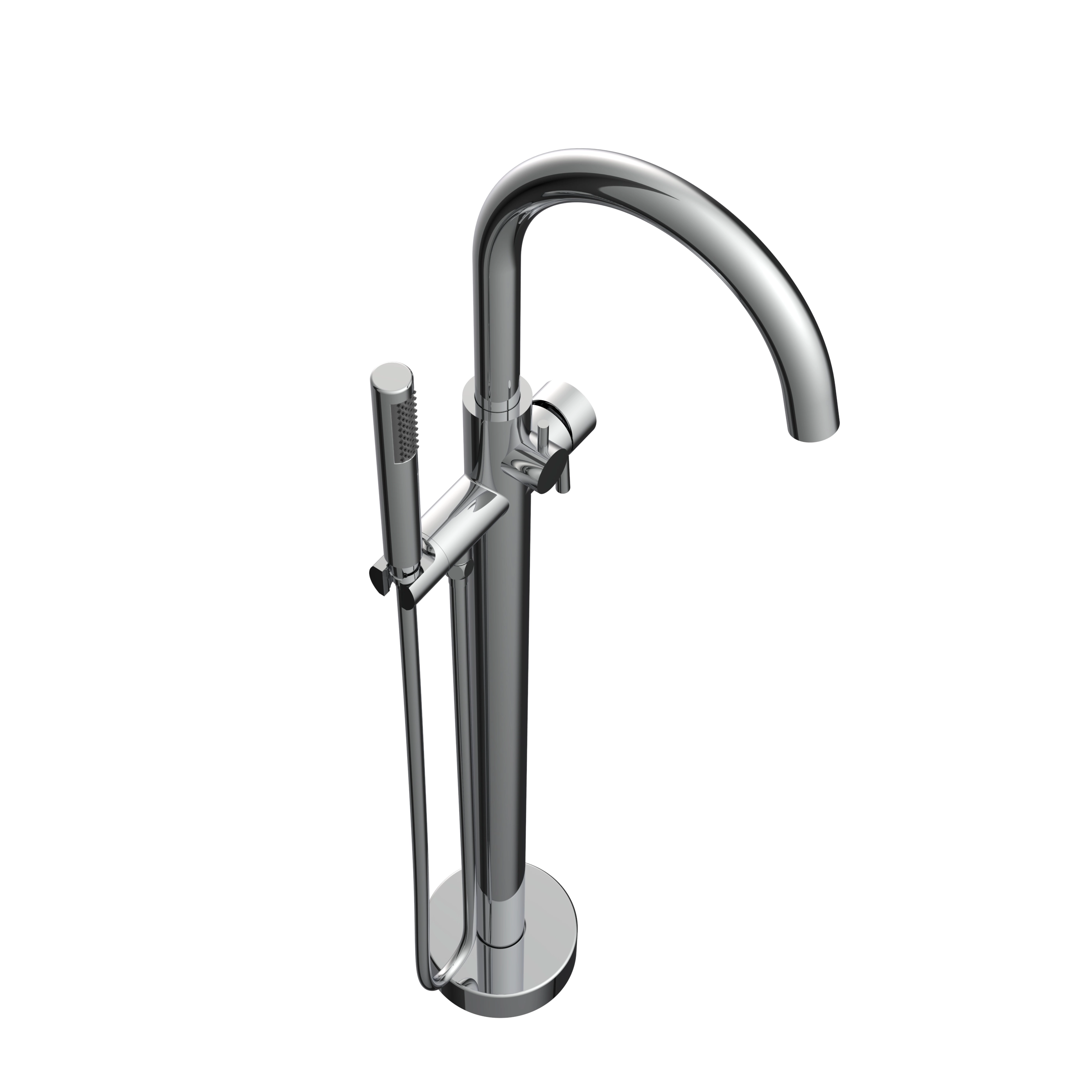 Brushed Nickel High Flow Freestanding Tub Faucet with Rough-in Valve