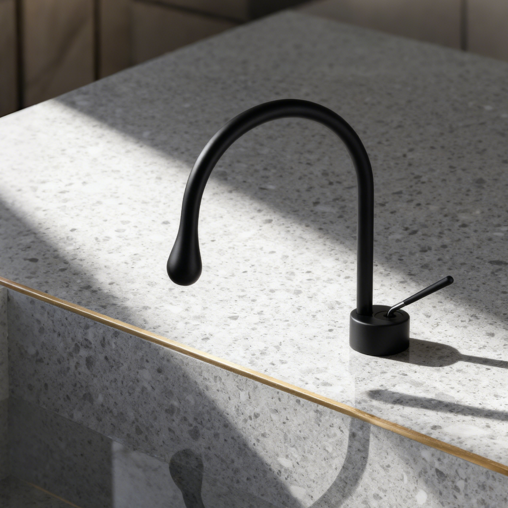 1401005 Solid Brass Basin Faucet Modern Chrome Bathroom Mixer Tap with Single Handle – G1/2” Inlet Sleek Gooseneck Design