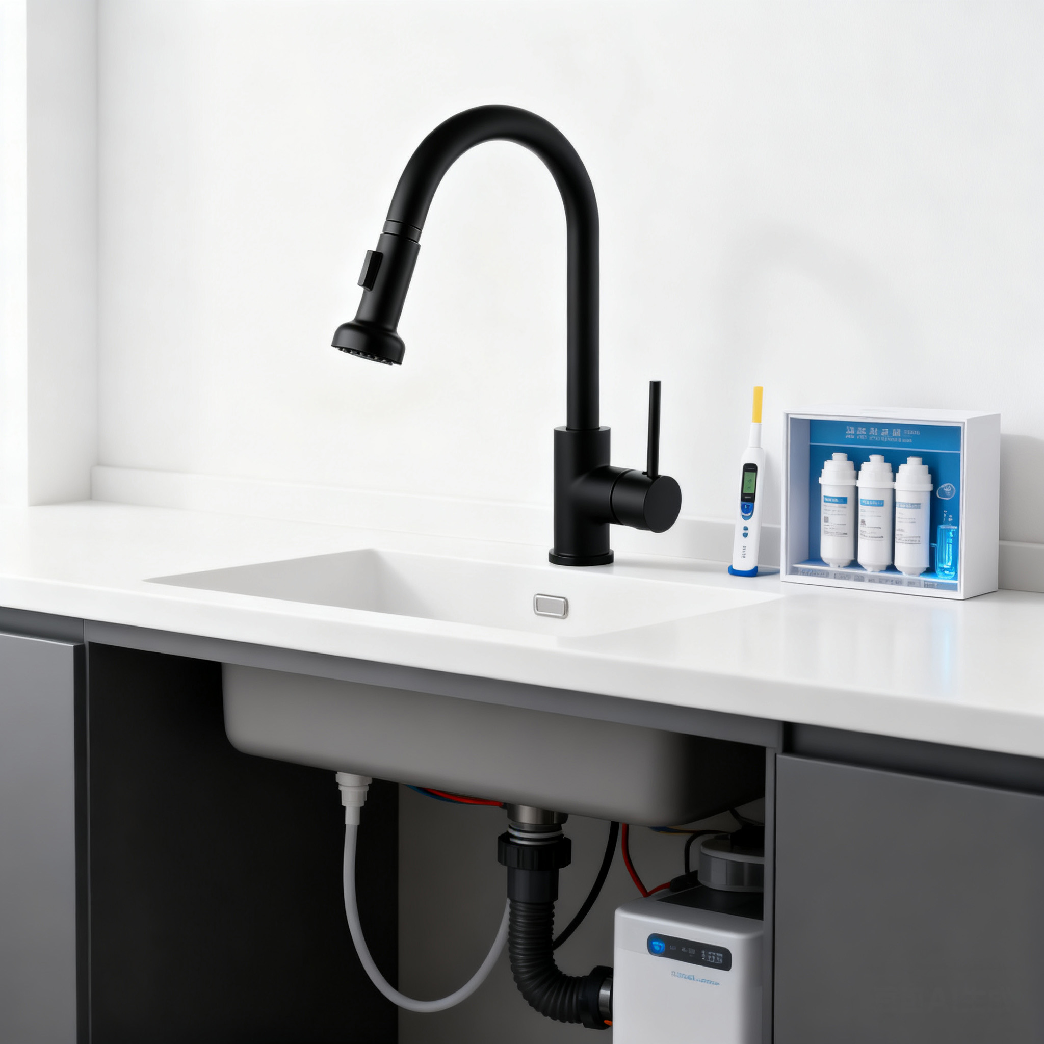 Pull-Down Kitchen Faucet: Modern Chrome Sprayer for Efficient Sink or hotel Use