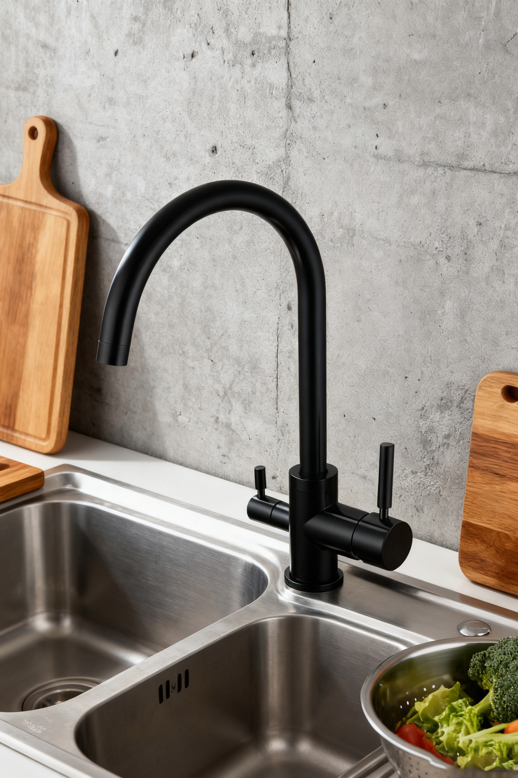 Modern Kitchen Mixer Faucet with Dual Water Flow Mode, Easy Switch Between Spray and Stream