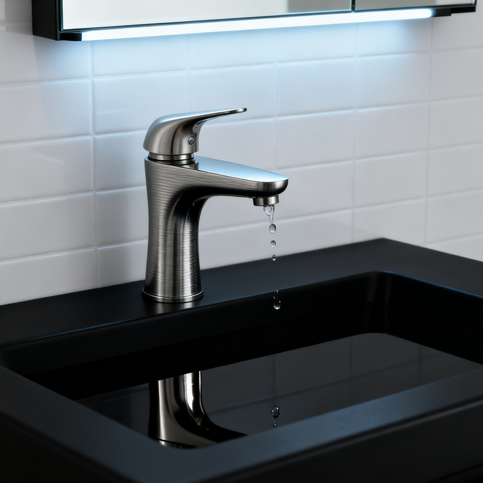 DF-01203SS Stainless Steel Basin Faucet – Single Handle Bathroom Mixer Tap