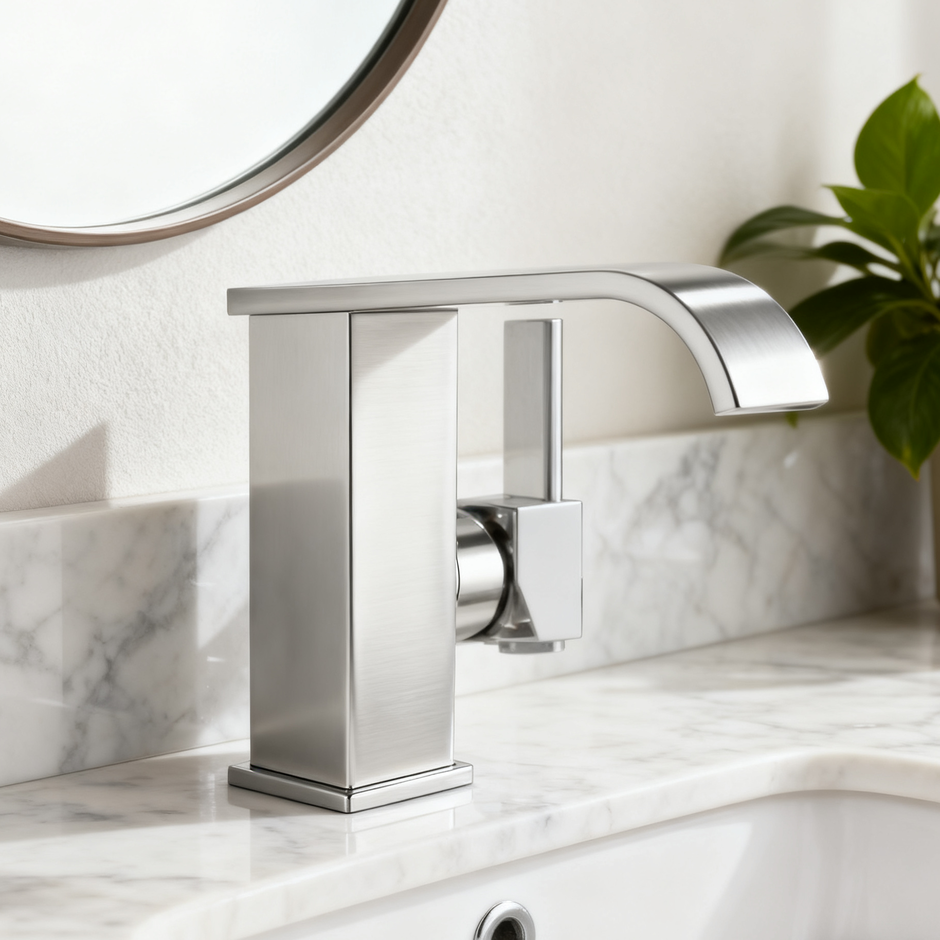 DF-02015B DR Brass Basin Faucet – Square Design Single Handle Bathroom Mixer Tap