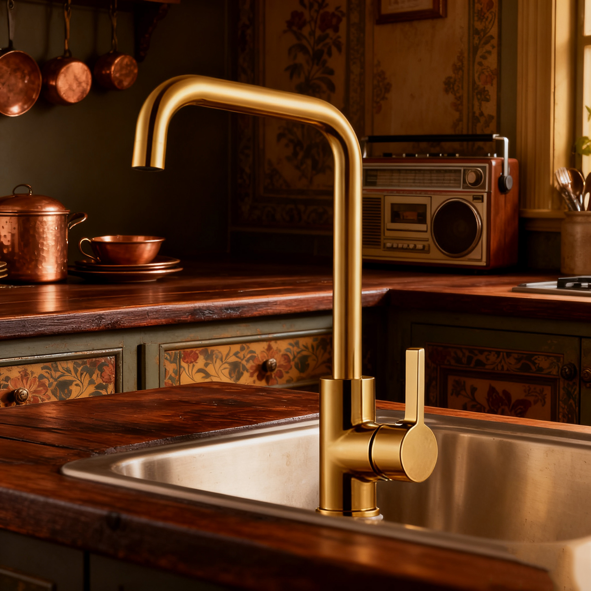 Modern Kitchen Faucet with Square Spout for Residential and Commercial Projects in many finishes