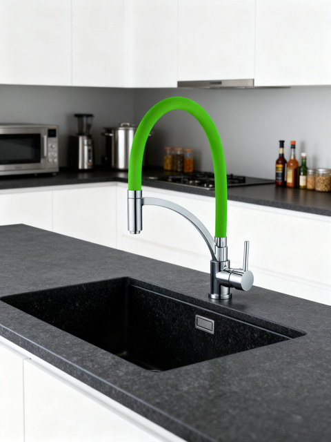 Single Handle Kitchen Faucet with Flexible Hose - Reliable Performance for Home and Commercial Kitchens