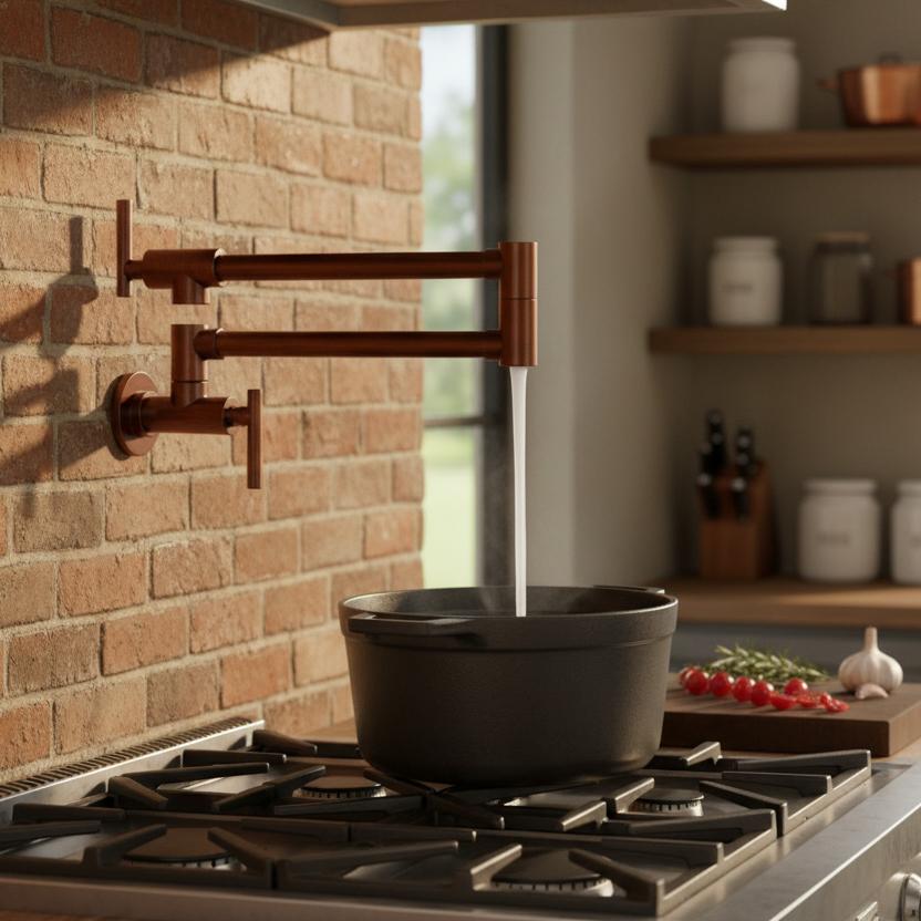 Modern Chrome Wall-Mounted Pot Filler Faucet with Many Color Finishes from Chinese Manufacturer 