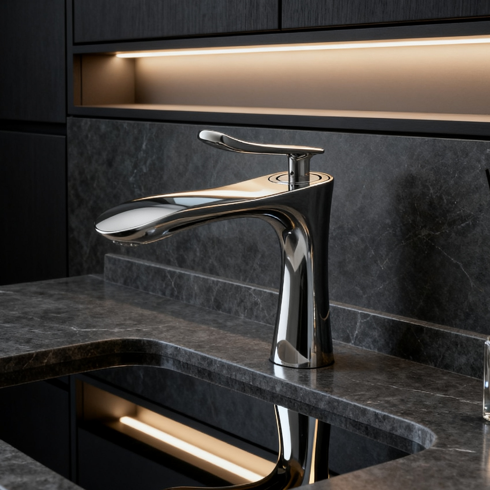 DF-4701 Brass Basin Mixer Tap Modern Luxury Single Handle Bathroom Faucet with Aerated Sprayer And High-End Chrome Finish for Global Projects