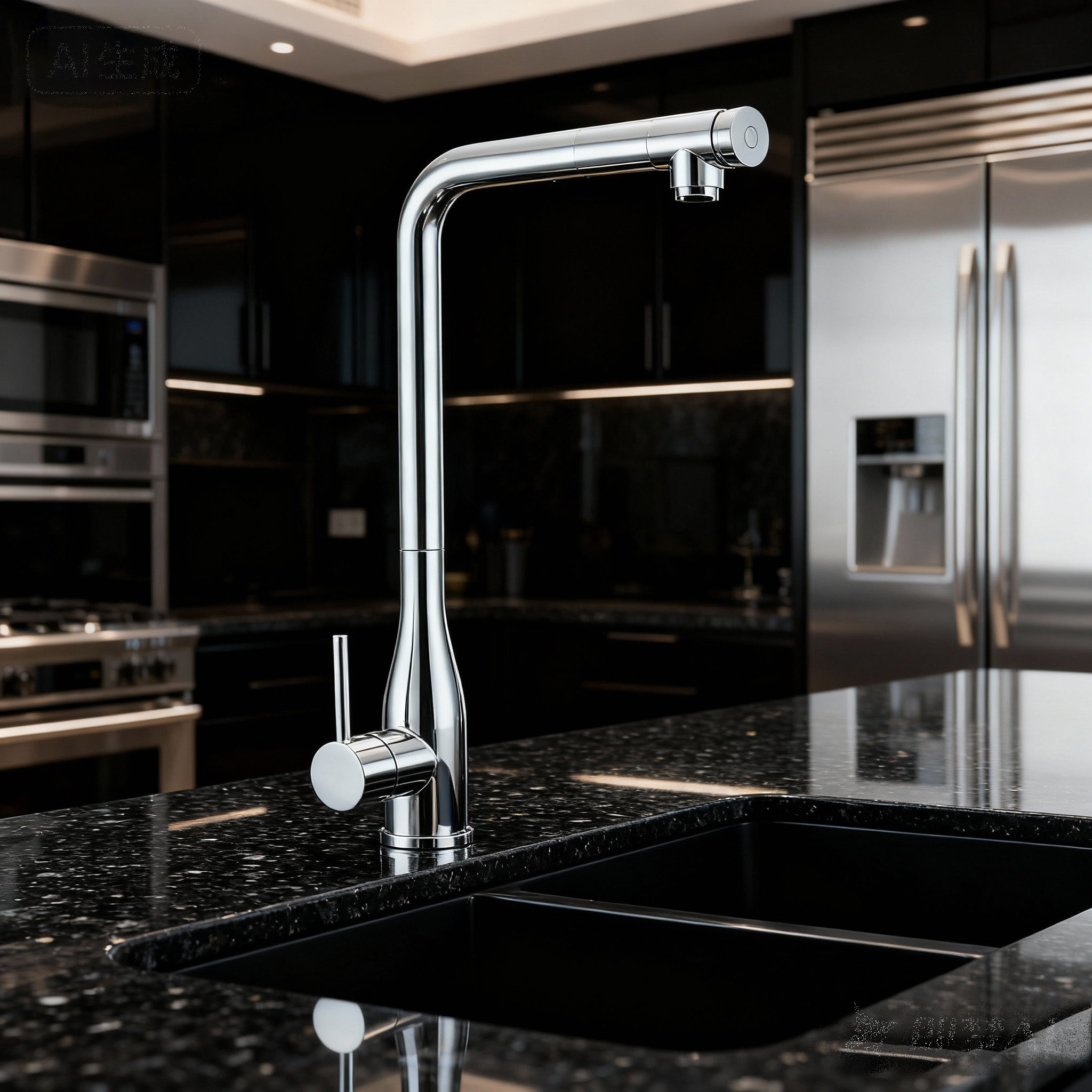 Commercial-Grade Modern Chrome Pull-Out Kitchen Faucet with Sprayer for Projects and Global Supply