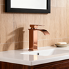DF-11008 Rose Gold Brass Basin Faucet – Luxury Tall Waterfall Mixer Tap for Modern Bathrooms