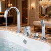 4-Hole Deck Mounted Bathtub Faucet with Hand Shower – Brass Construction