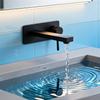 DF-05223 Matte Black Wall Mounted Brass Basin Faucet – Modern Minimalist Mixer Tap