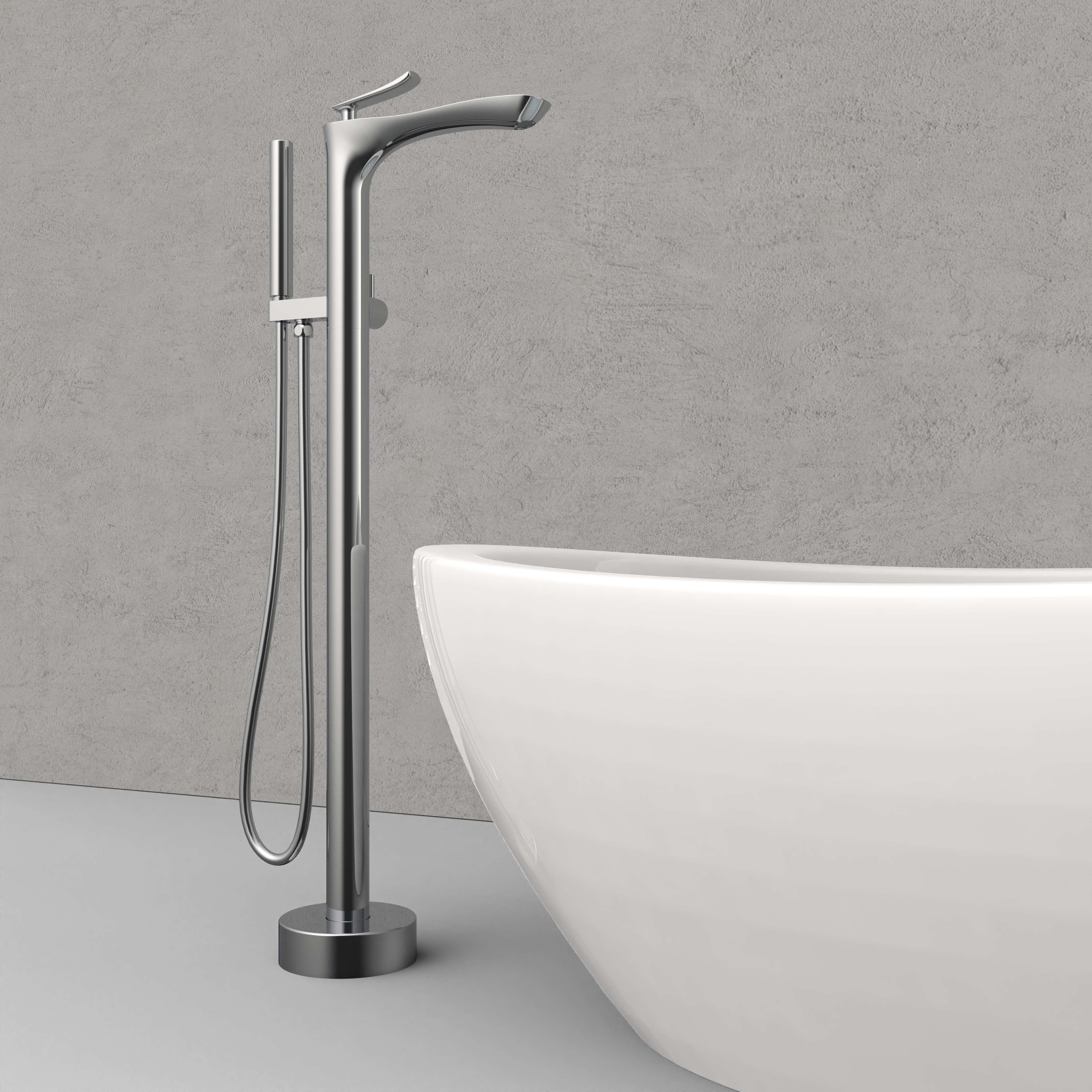 chrome freestanding bathtub faucet