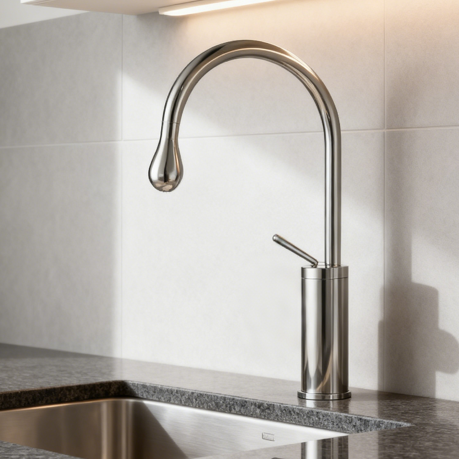 Model 1401007 – Brass Basin Faucet with Streamlined Spout G1/2*60mm Water Inlet