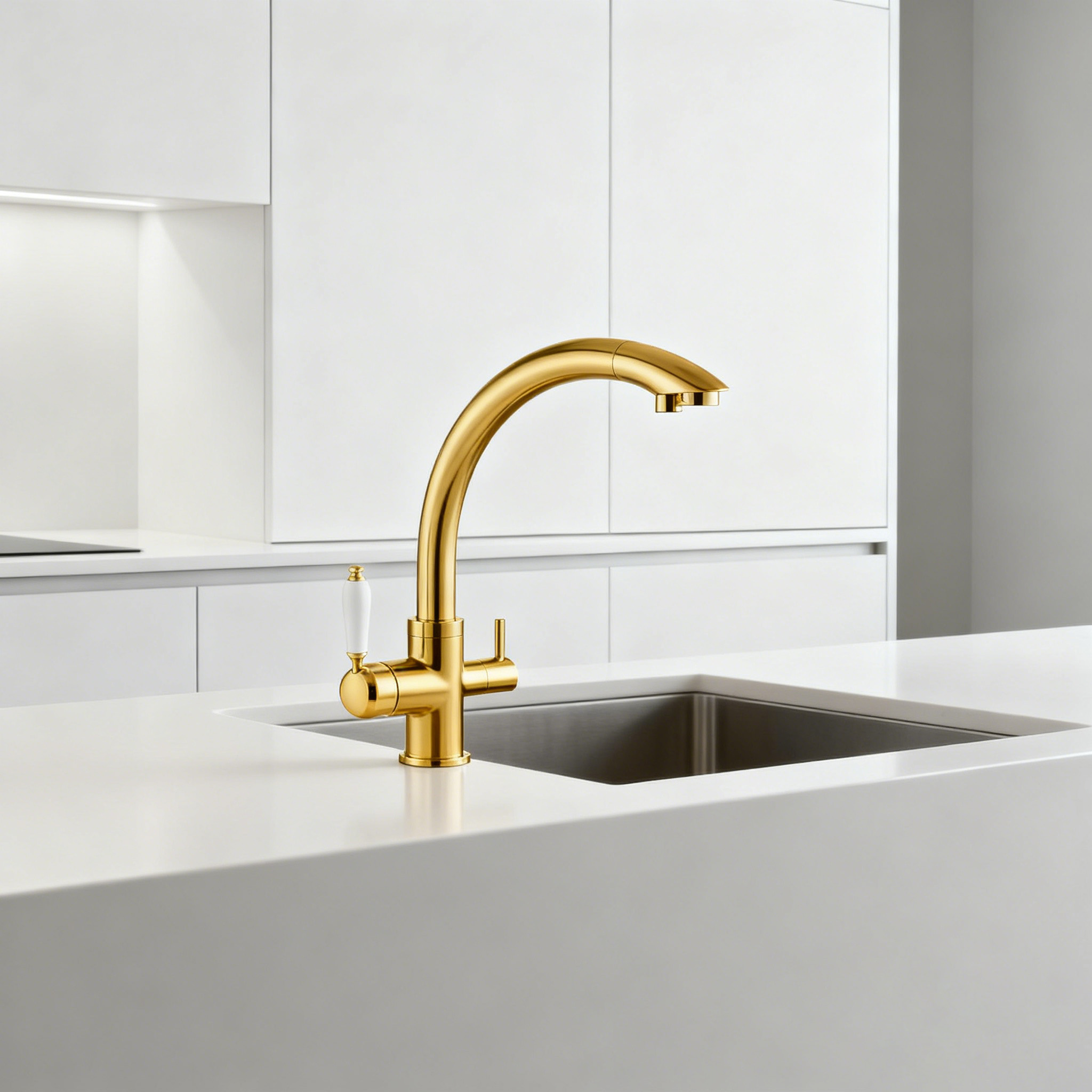 Brass Kitchen Faucet with Zinc Alloy Handle and Multiple Finish Options, Sprayer Functionality, Superior Quality