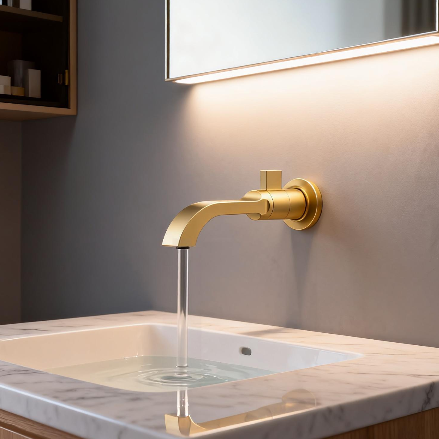 DF-1505 Low-Lead Brass Wall-Mount Basin Faucet KEROX Cartridge