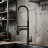Commercial Pre-Rinse Kitchen Faucet | Pull Down Sprayer Industrial Sink Tap for Restaurant & Home Use