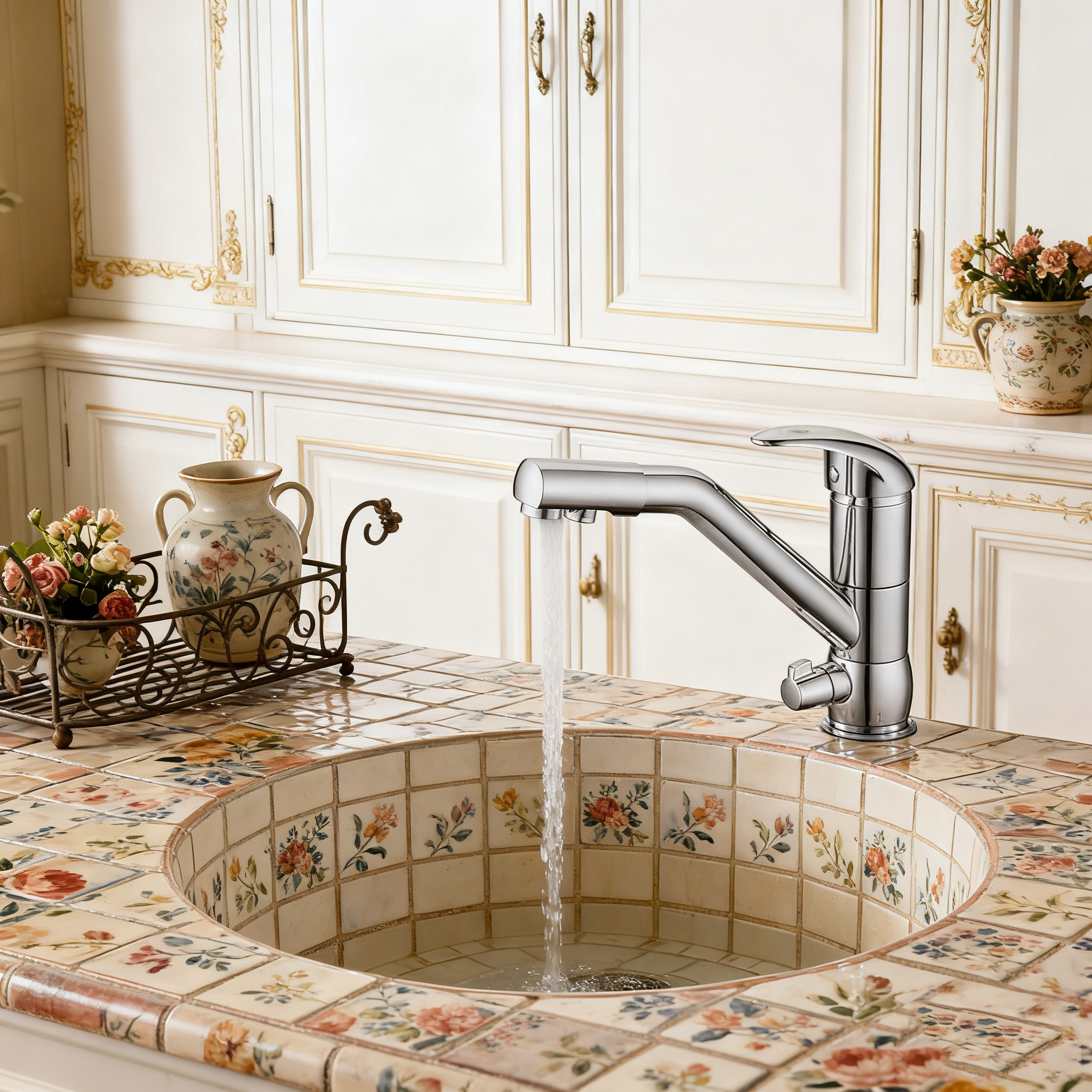 Modern Commercial Kitchen Faucet with Dual Spray Mixer Tap by Global Supply