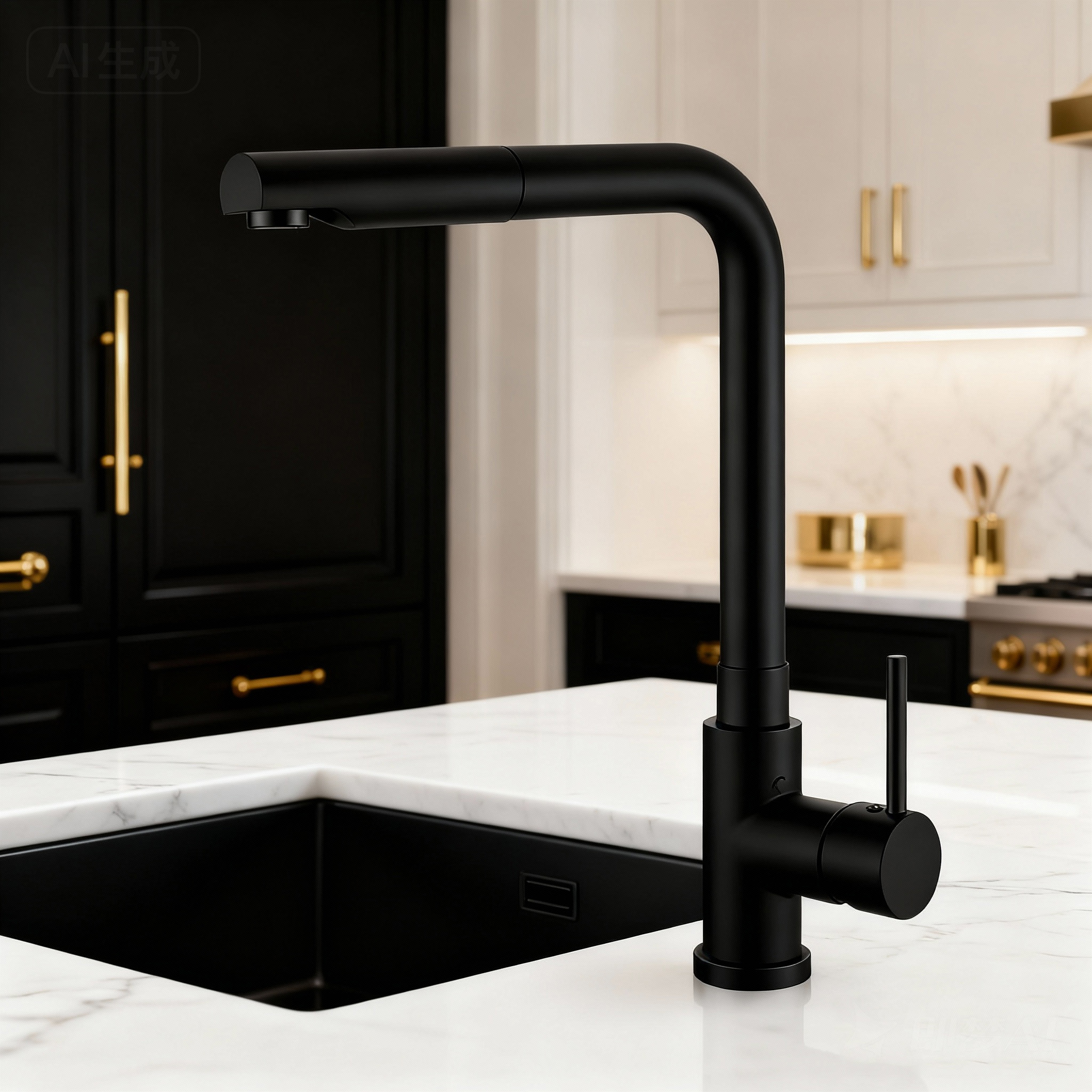 Modern Pull-Out Kitchen Faucet in Sleek Polished Chrome High-Arc Design with Sprayer