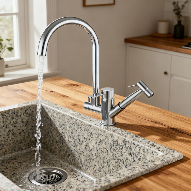 Stainless Steel Kitchen Faucet with Pull-Out Sprayer and High-Arc Spout in Modern Sink Mixer for Commercial Projects