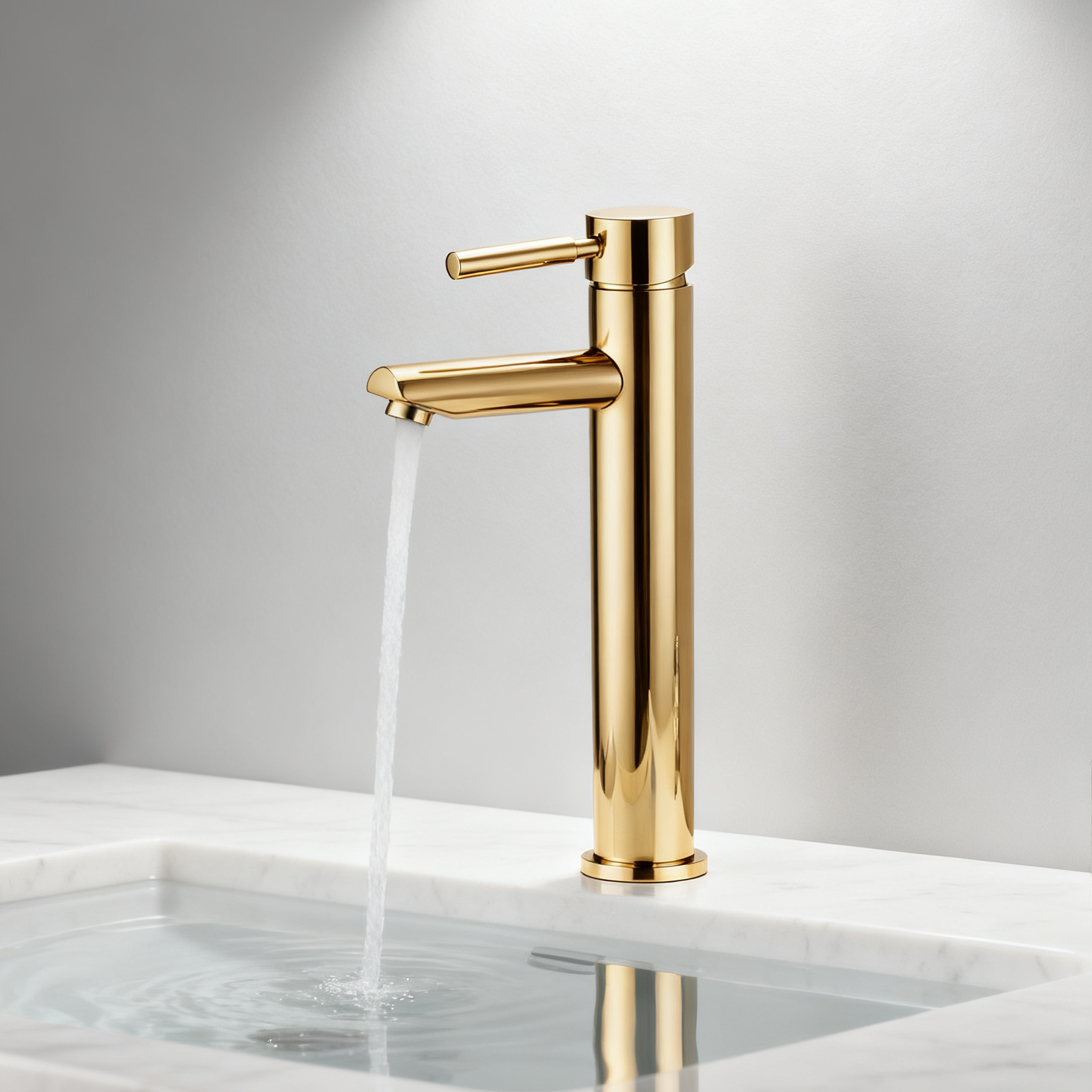 DF-01203SS Tall Stainless Steel Basin Mixer Faucet Modern 304 Stainless Steel Vessel Sink Tap with Single Handle And Aerator Sprayer Function Brushed or Polished Finish Bathroom Mixer OEM Manufactur