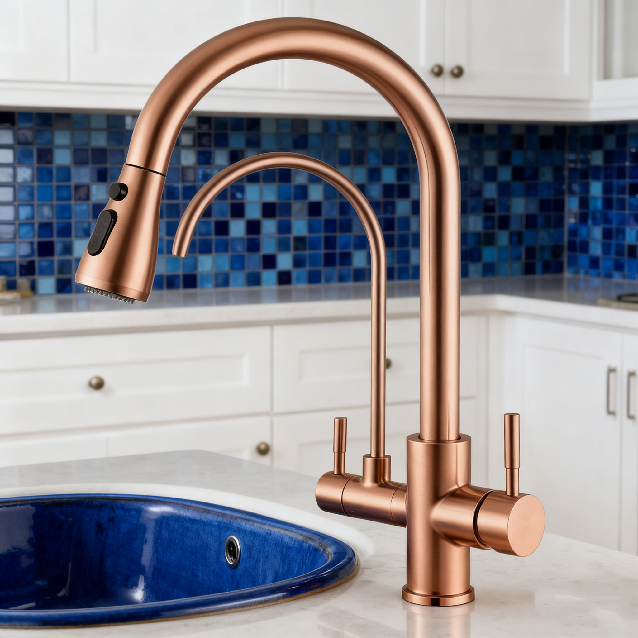 Modern Design Premium Pull-Down Kitchen Faucet with Dual-Function Sprayer and Durable Brass Construction