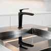DF-01312 Matte Black Brass Basin Faucet – Single Handle Tall Mixer Tap