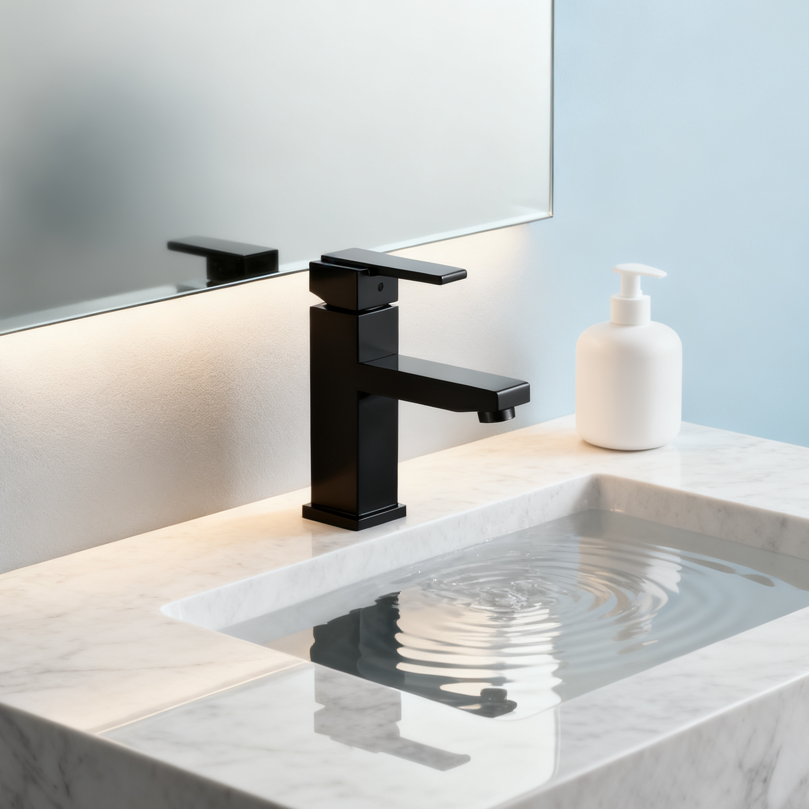 DF-0901 DR-Brass Basin Faucet (Matte Black) – Modern Single-Lever Mixer