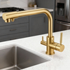 Brass Kitchen Faucet with Zinc-Alloy Handle and Dual-Function Sprayer for Drinking Water System Compatible with OEM/ODM Supply