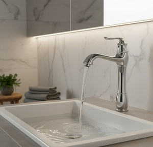 Classic Tall Chrome Brass Basin Faucet with Single Handle Mixer and Water-Saving Aerator Elegant Bathroom Vanity Tap for Hotel And Residential Projects