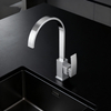 Modern Chrome Kitchen Faucet with Sleek Square Design with Durable Sprayer Global supply