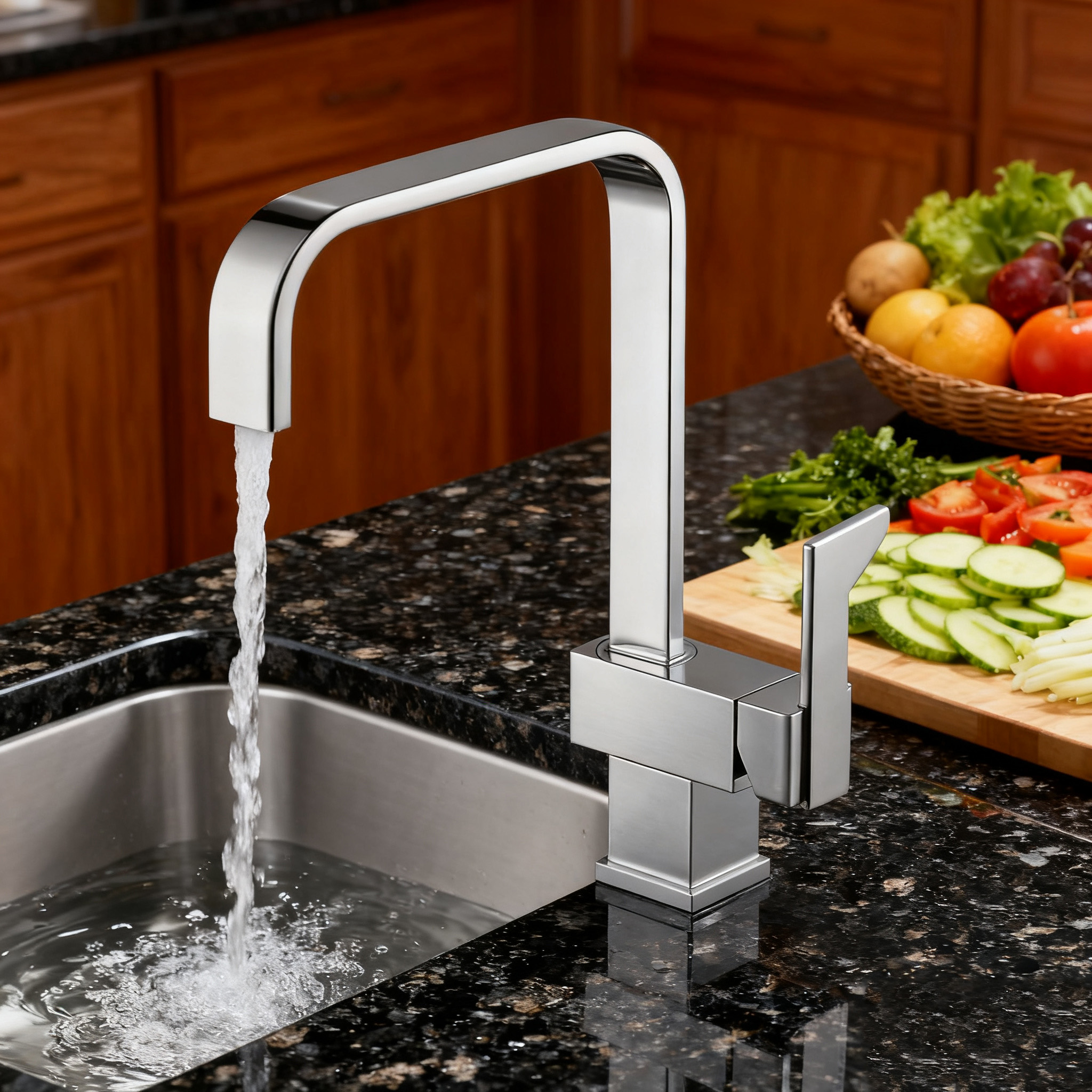 Durable Kitchen Faucet with DR Brass Body and Zinc Handle in Modern Design