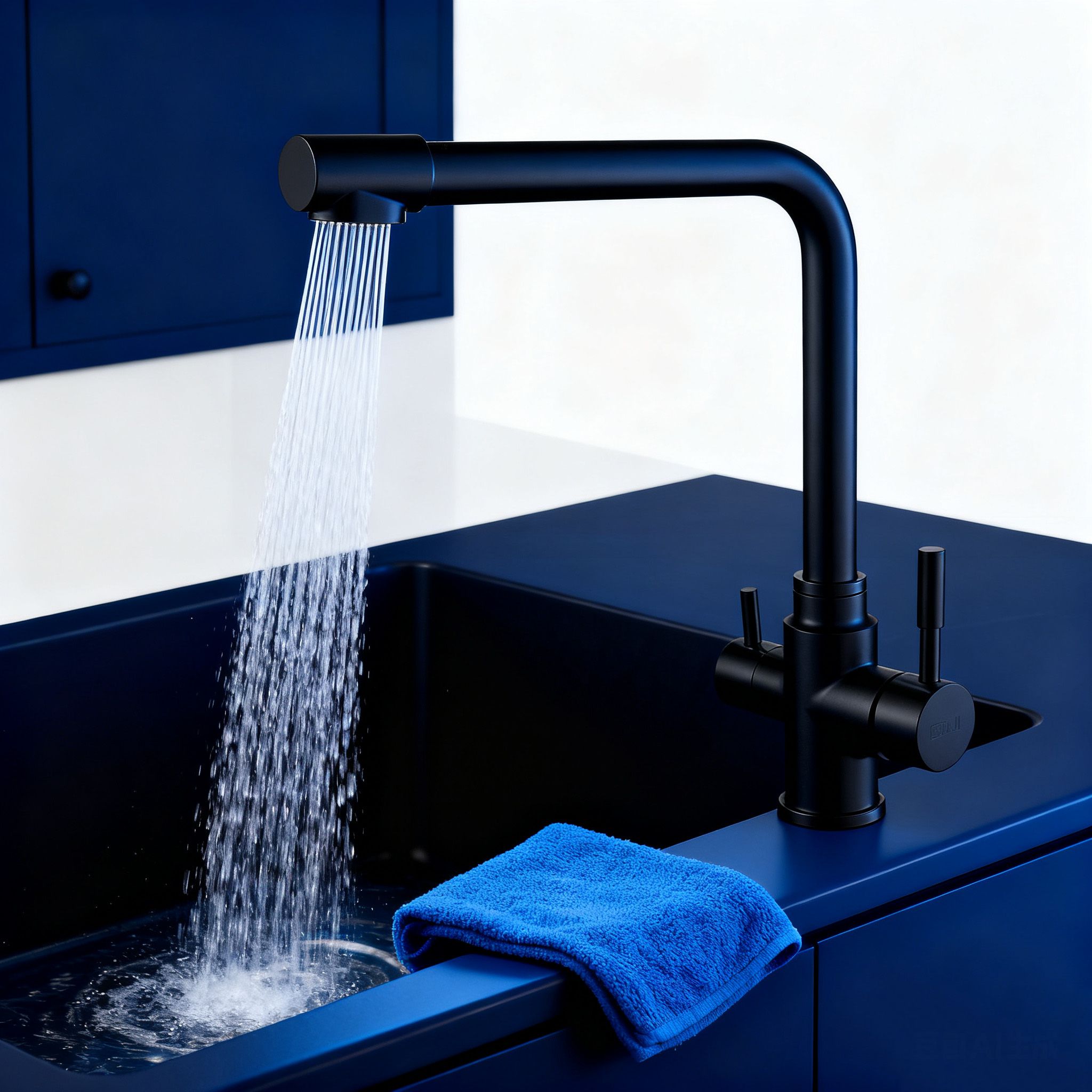 Stainless Steel Kitchen Faucet with Dual-Handle Design and 360° Swivel Spout for Residential or Commercial Kitchens