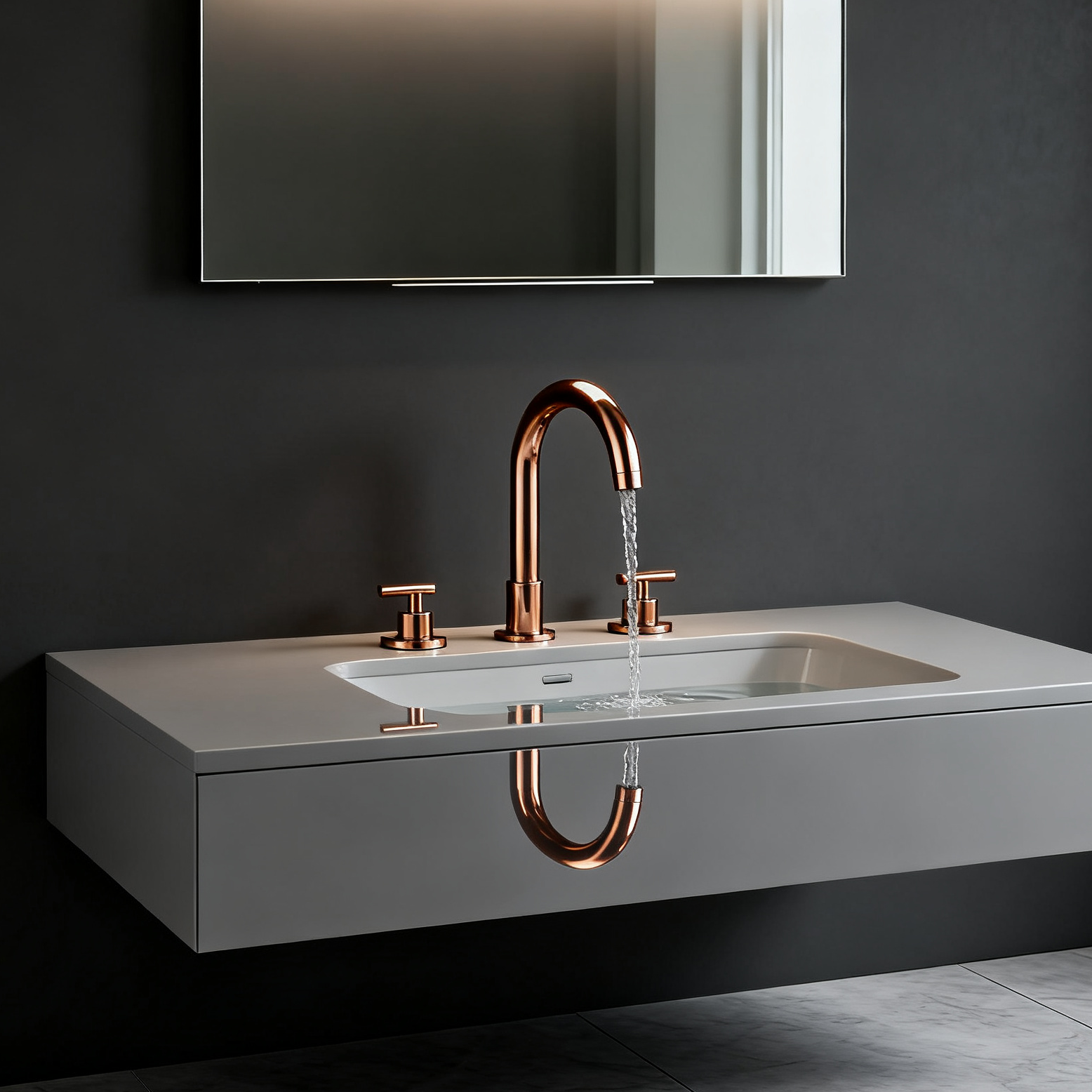 DF-05035-3 Three-Hole Brass Basin Faucet (Rose Gold Finish)Premium 3-Piece Basin Mixer Contemporary Luxury Global Project-Ready Model