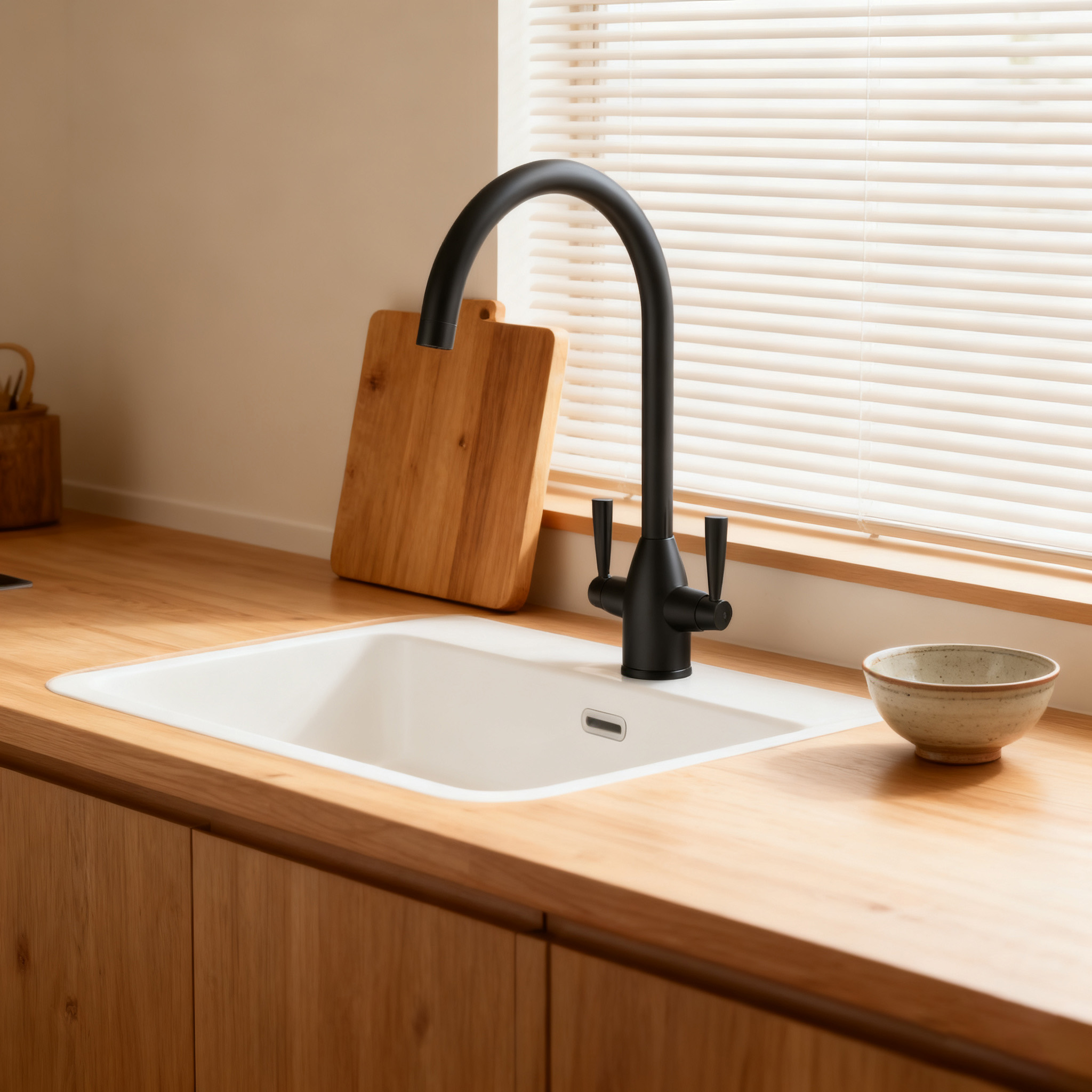 Dual Handle Kitchen Faucet with High Arc Spout and Chrome Finish Brass Mixer Tap 