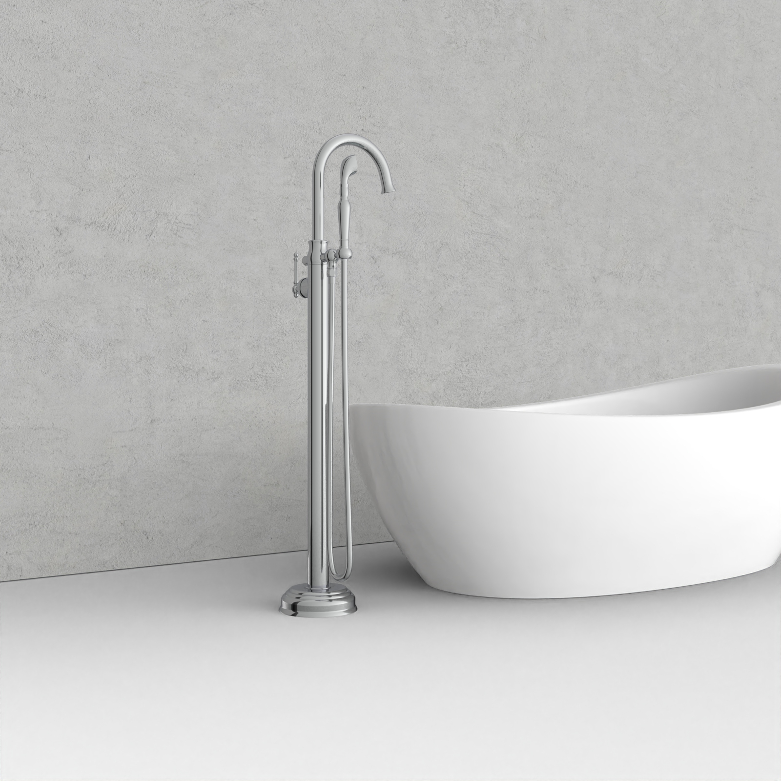 classic brass floor mounted tub filler