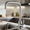 Stainless Steel Kitchen Faucet with High-Arc Spout and Optional Sprayer Function supporting OEM/ODM