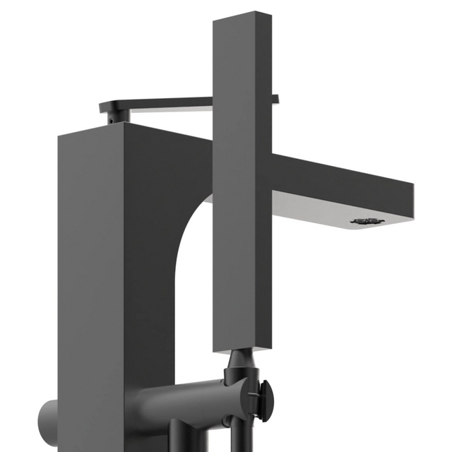 modern square bathtub faucet with hand shower