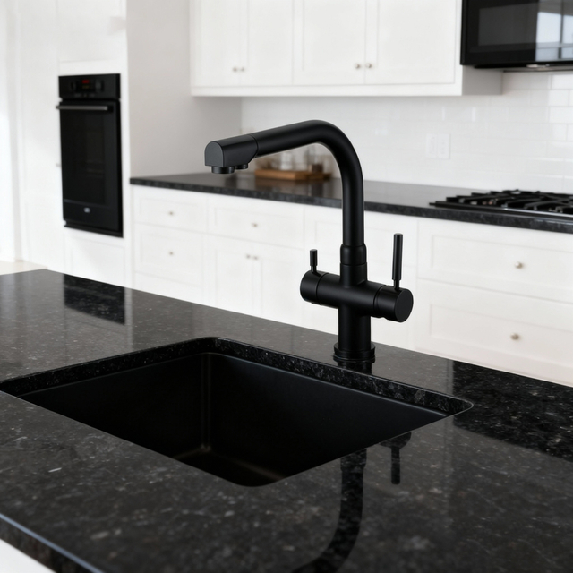Brass Kitchen Faucet with Dual Handles and Sprayer by Global Supply Chain 