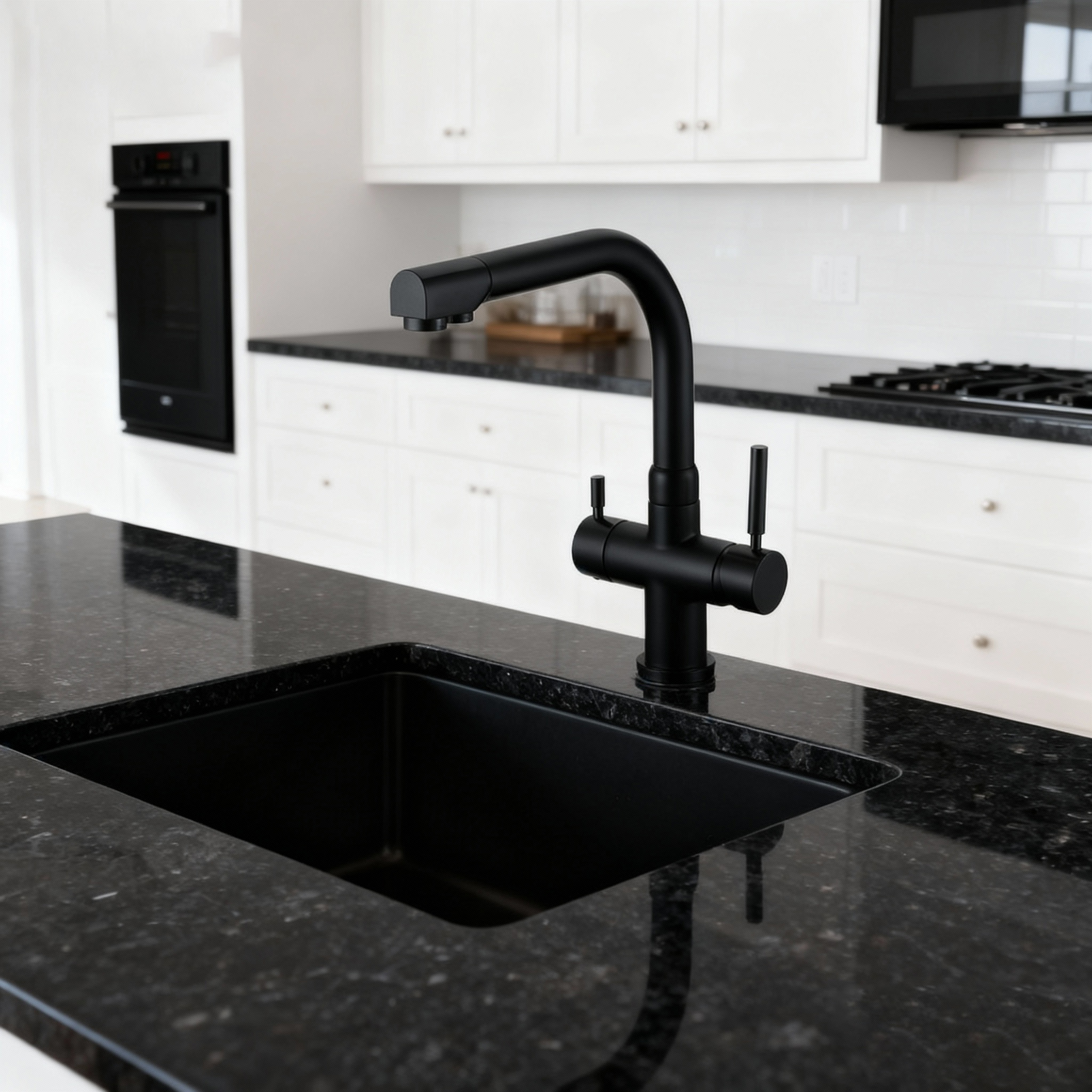 Brass Kitchen Faucet with Dual Handles and Sprayer by Global Supply Chain 