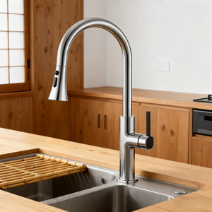Zinc-Alloy Kitchen Faucet with 3-Function Pull-Down Sprayer and 35mm Cartridge for Residential & Commercial Kitchens