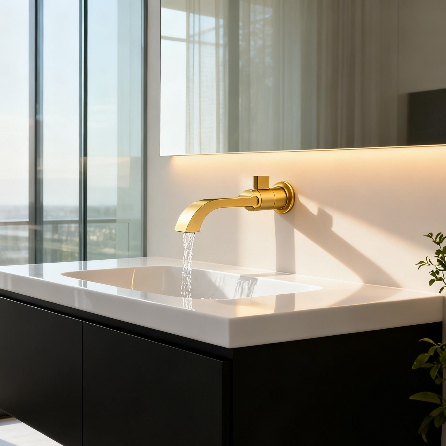 DF-1505 Low-Lead Brass Wall-Mount Basin Faucet KEROX Cartridge