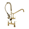Premium Brass Kitchen Faucet with Pull-Out Sprayer and Commercial Grade Bridge for Modern Kitchens