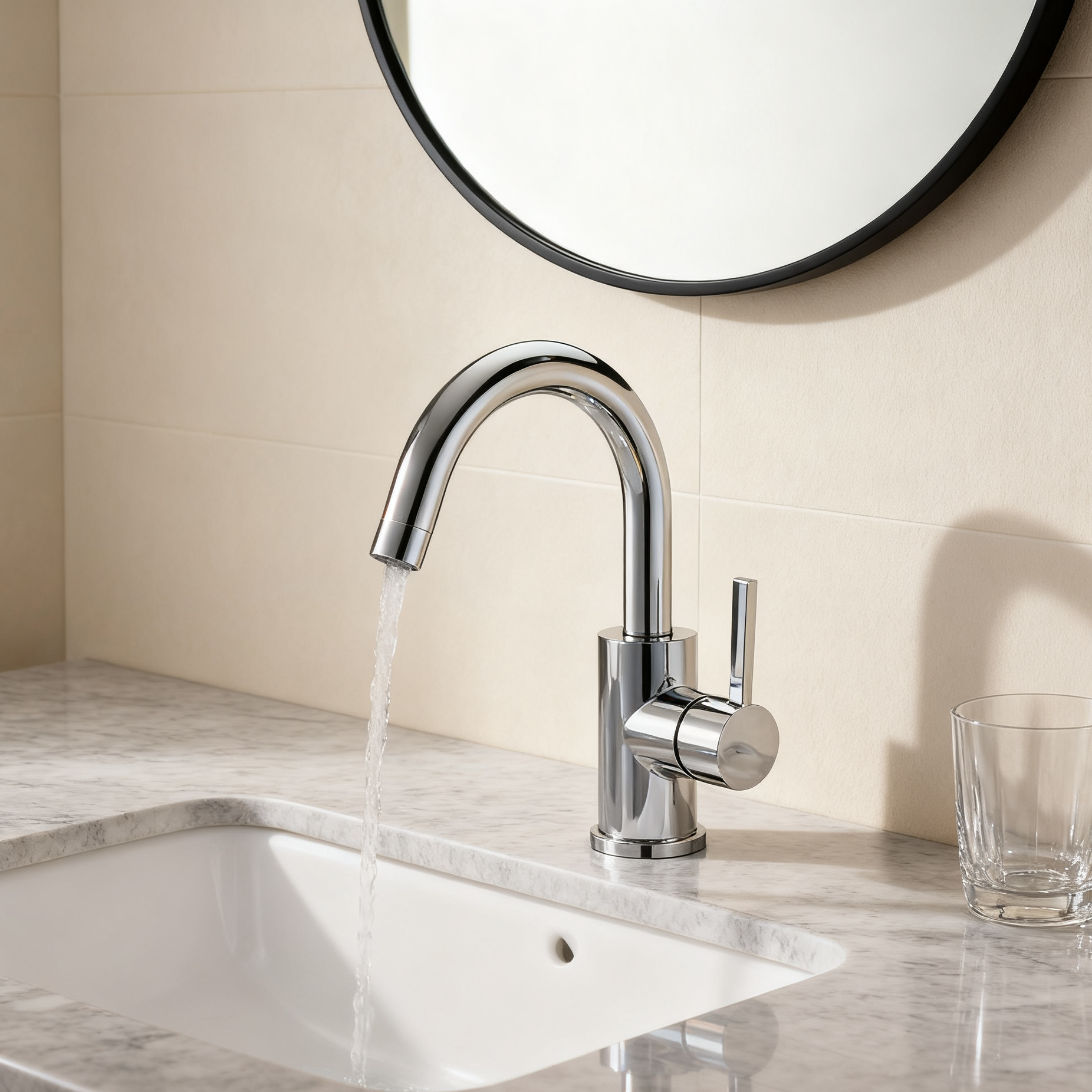 DF-03008S Modern Brass Basin Faucet – Brushed Nickel Finish | Single Handle Bathroom Mixer Tap