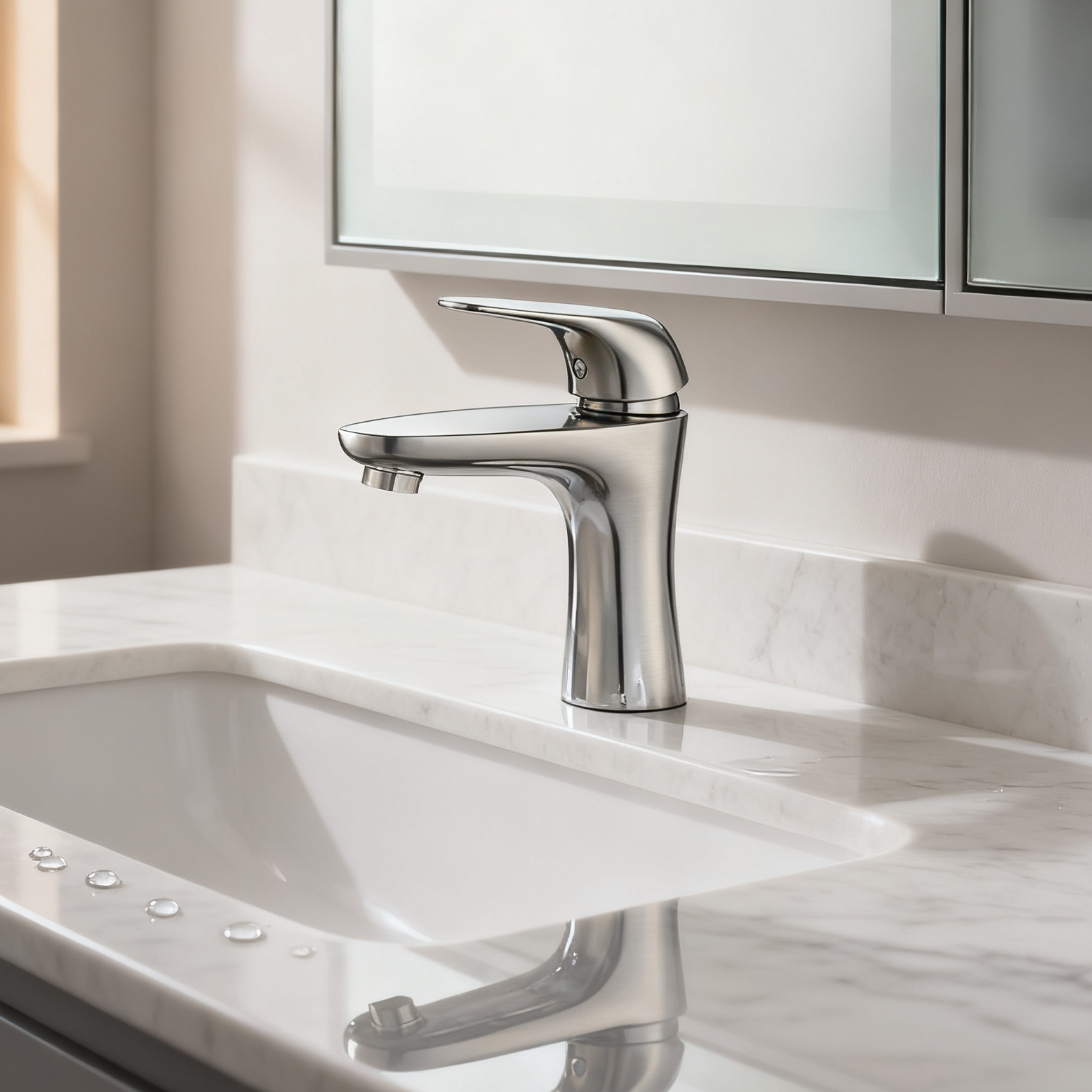 DF-01203SS Stainless Steel Basin Faucet – Single Handle Bathroom Mixer Tap