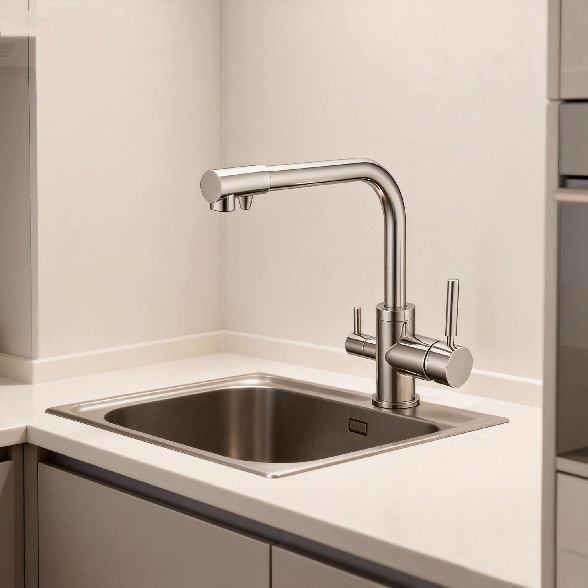 Brass Kitchen Faucet with Zinc-Alloy Handle and Dual-Function Sprayer for Drinking Water System Compatible with OEMODM Supply