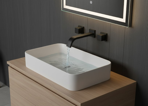 Modern Matte Black Wall-Mounted Basin Faucet Set with Dual Handles Contemporary Brass Bathroom Mixer Tap for Hotel, Residential And Commercial Projects