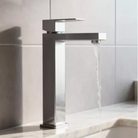 Brushed Nickel Single Handle Tall Vessel Sink Bathroom Faucet with Lever Handle Aerated Spout and Corrosion-Resistant Finish for Modern Basin and Vanity Installations