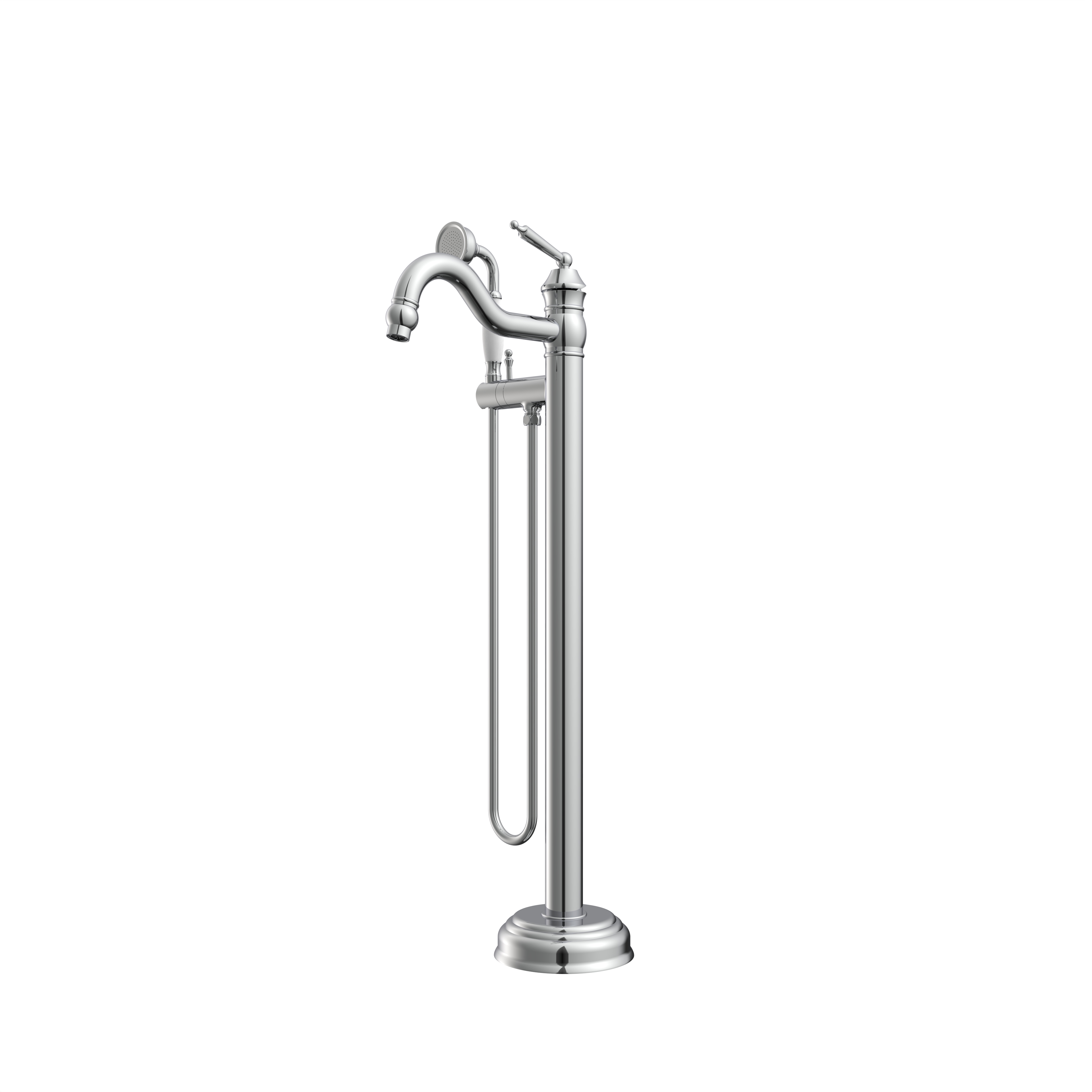 Polished chrome bathtub faucet