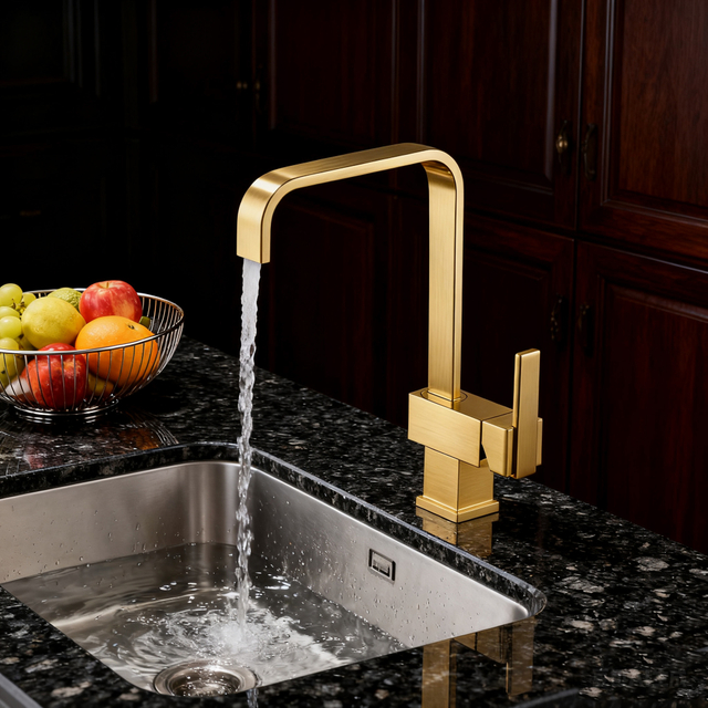 Durable Kitchen Faucet with DR Brass Body and Zinc Handle in Modern Design