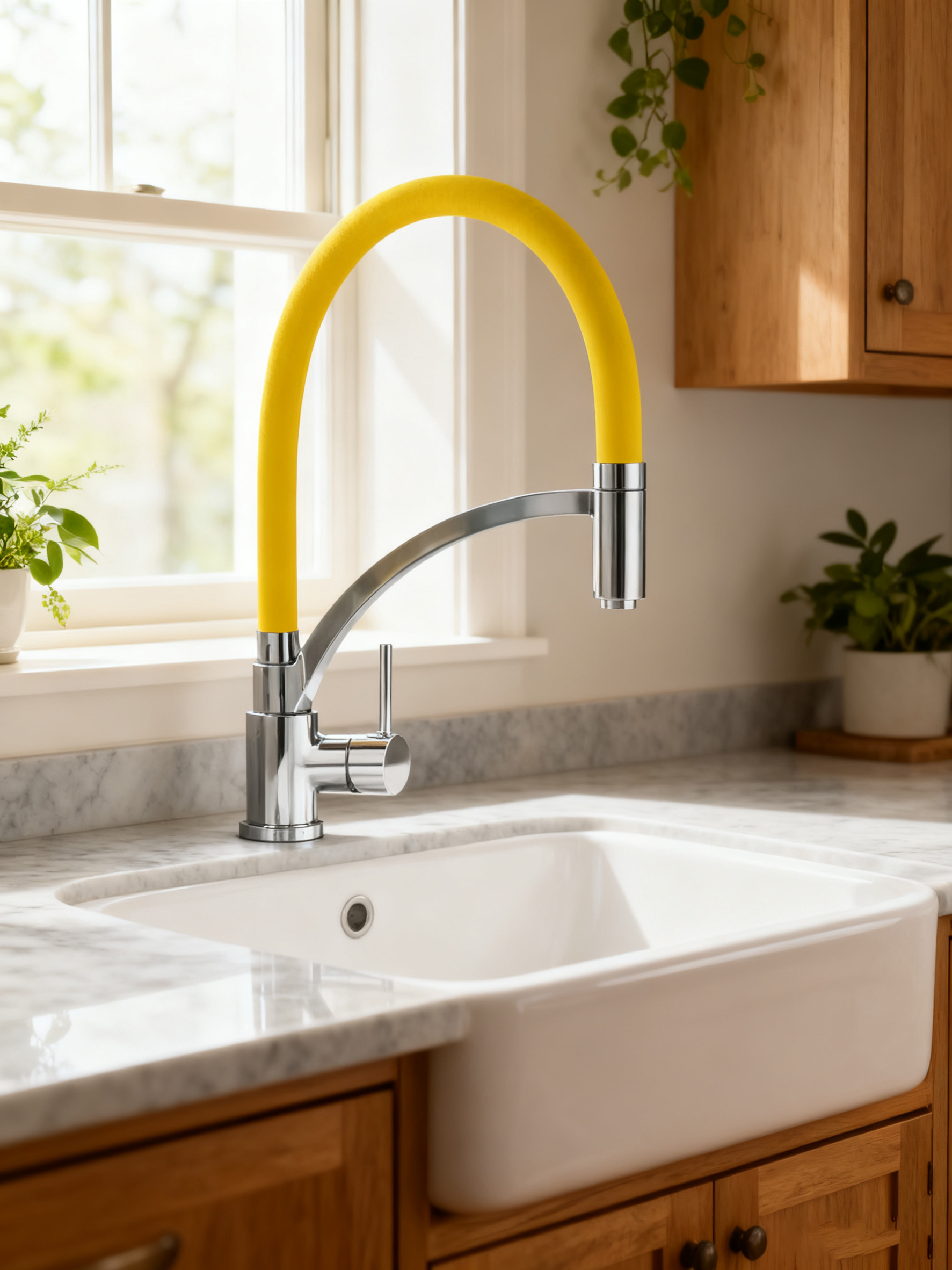 Single Handle Kitchen Faucet with Flexible Hose - Reliable Performance for Home and Commercial Kitchens