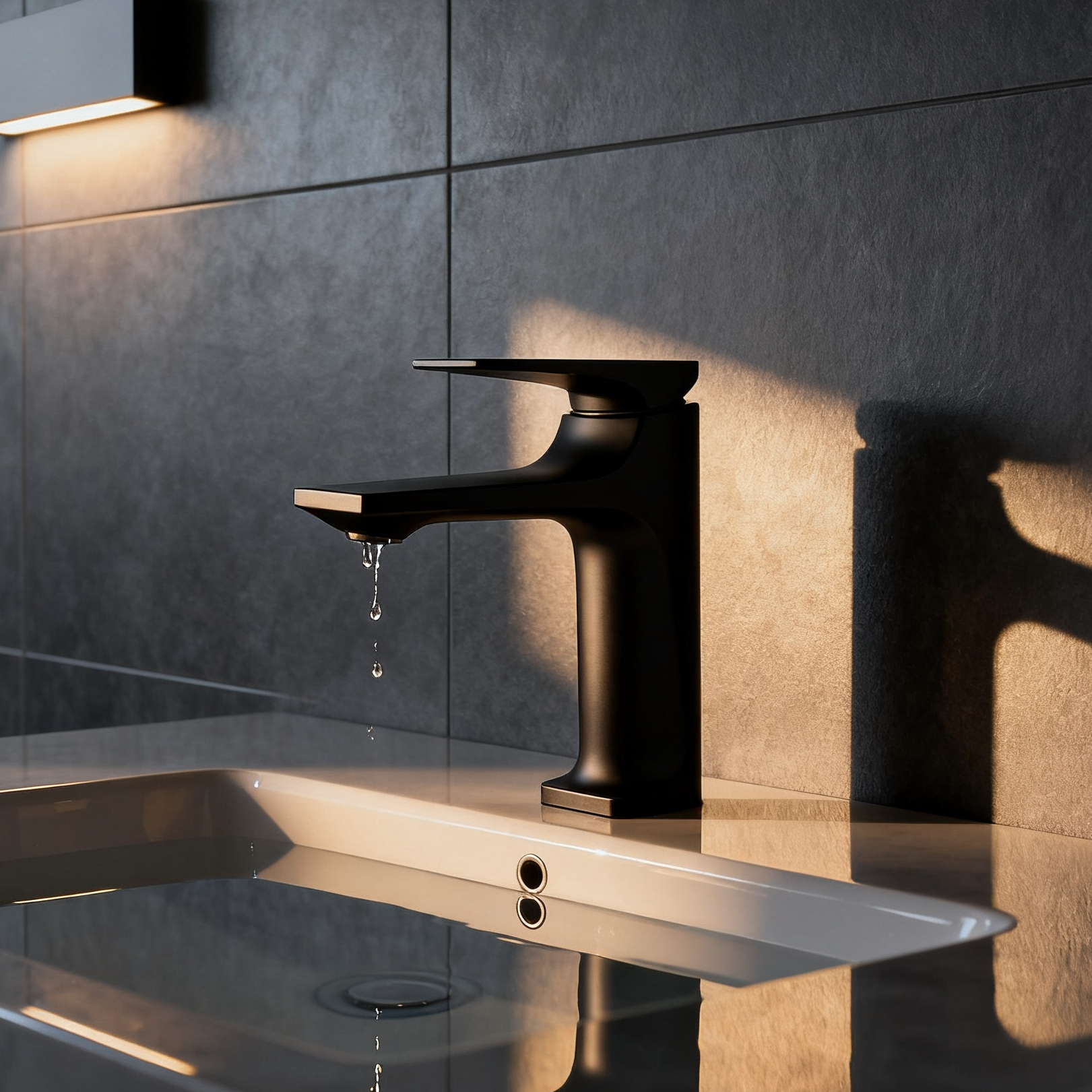 Zinc Alloy Basin Mixer Tap – Model 1401021 Modern Matte Black Single Handle Bathroom Faucet with Aerated Sprayer for Commercial And Residential Projects